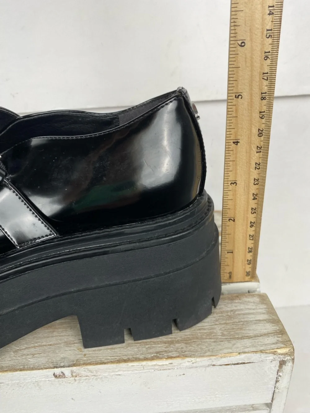 Circus NY Sam Edelman Bryce Black Chunky platform Mary Jane Shoe Loafers Sz 7.5